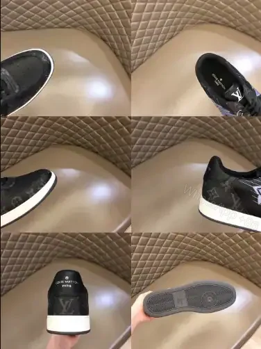 View 4 of LOUIS VUITTON RIVOLI SNAKERS IN BLACK CALF LEATHER AND MONOGRAM CANVAS – LSVT368