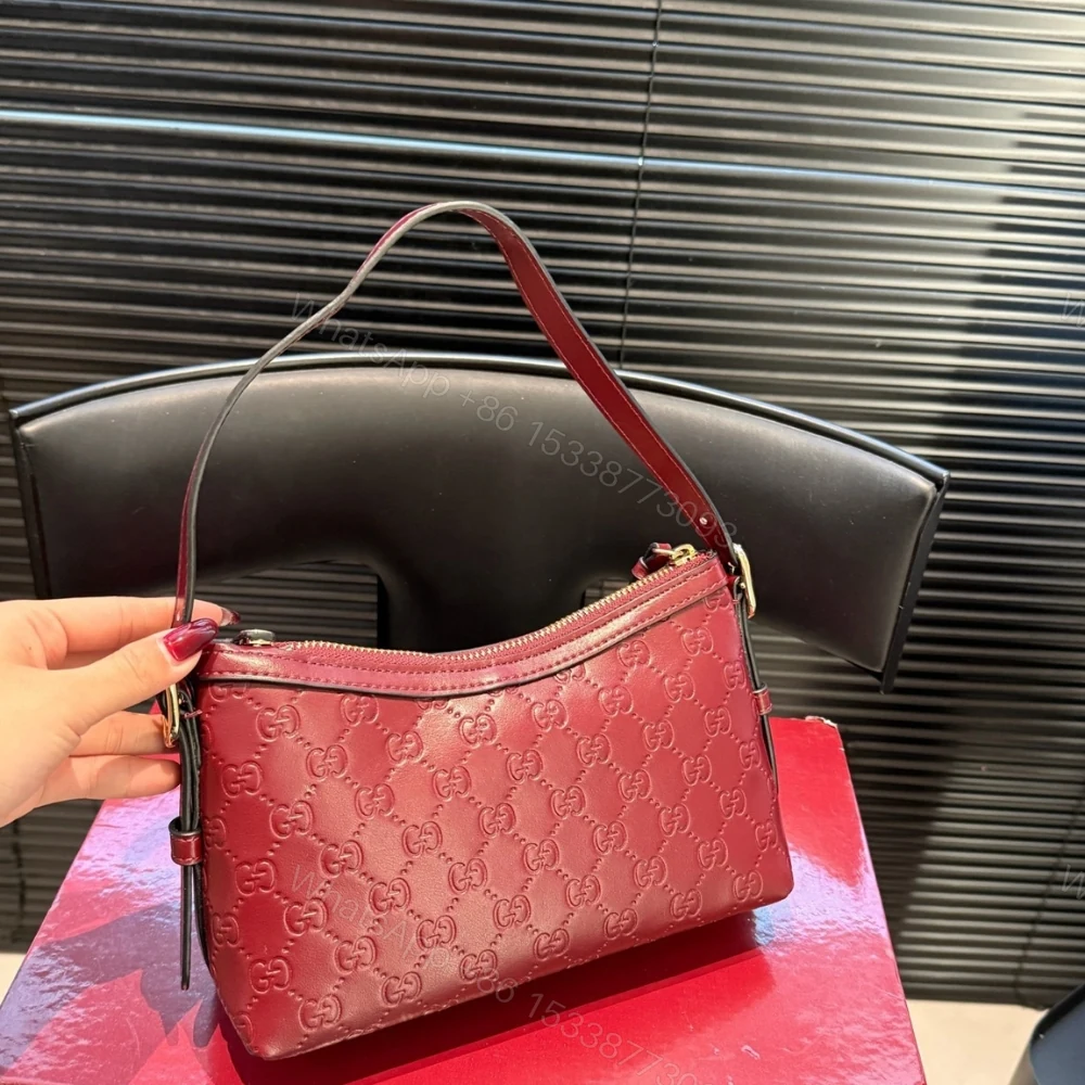 View 5 of Gucci GG Emblem Medium Shoulder Bag Red 29Cm