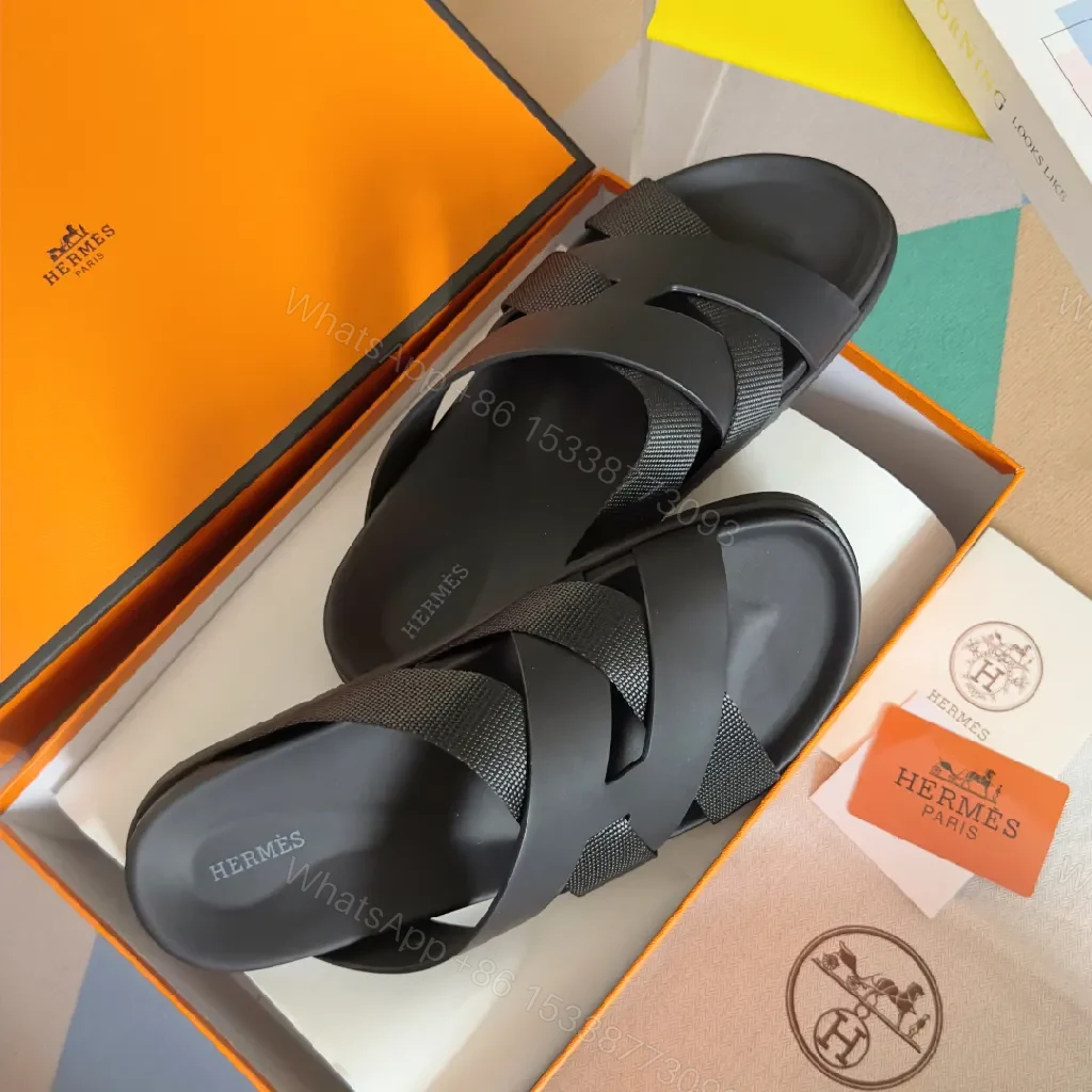 View 5 of Black Leather Cross-Strap Sandals: Minimal, Luxe Comfort
