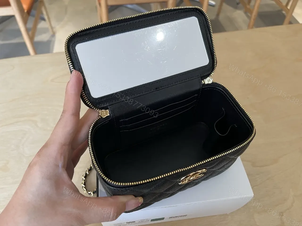 View 7 of Quilted Mini Bag - Gold Chain, Leatherette, Luxe Charm, Compact Carryall