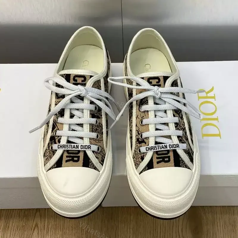 View 2 of WALK’N’DIOR PLATFORM SNEAKERS UNISEX PLAN DE PARIS EMBROIDERED BEIGE – CD184