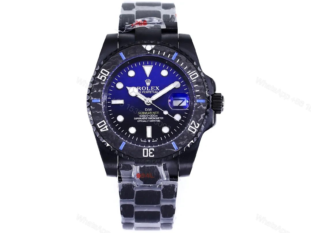 Rolex Submariner DIW Carbon Fiber Deep Blue Gradient Dial Custom Watch 40mm Ultimate Edition RG-ROLEX-SUB-DIW-CARBON-BLU-40 — view 1