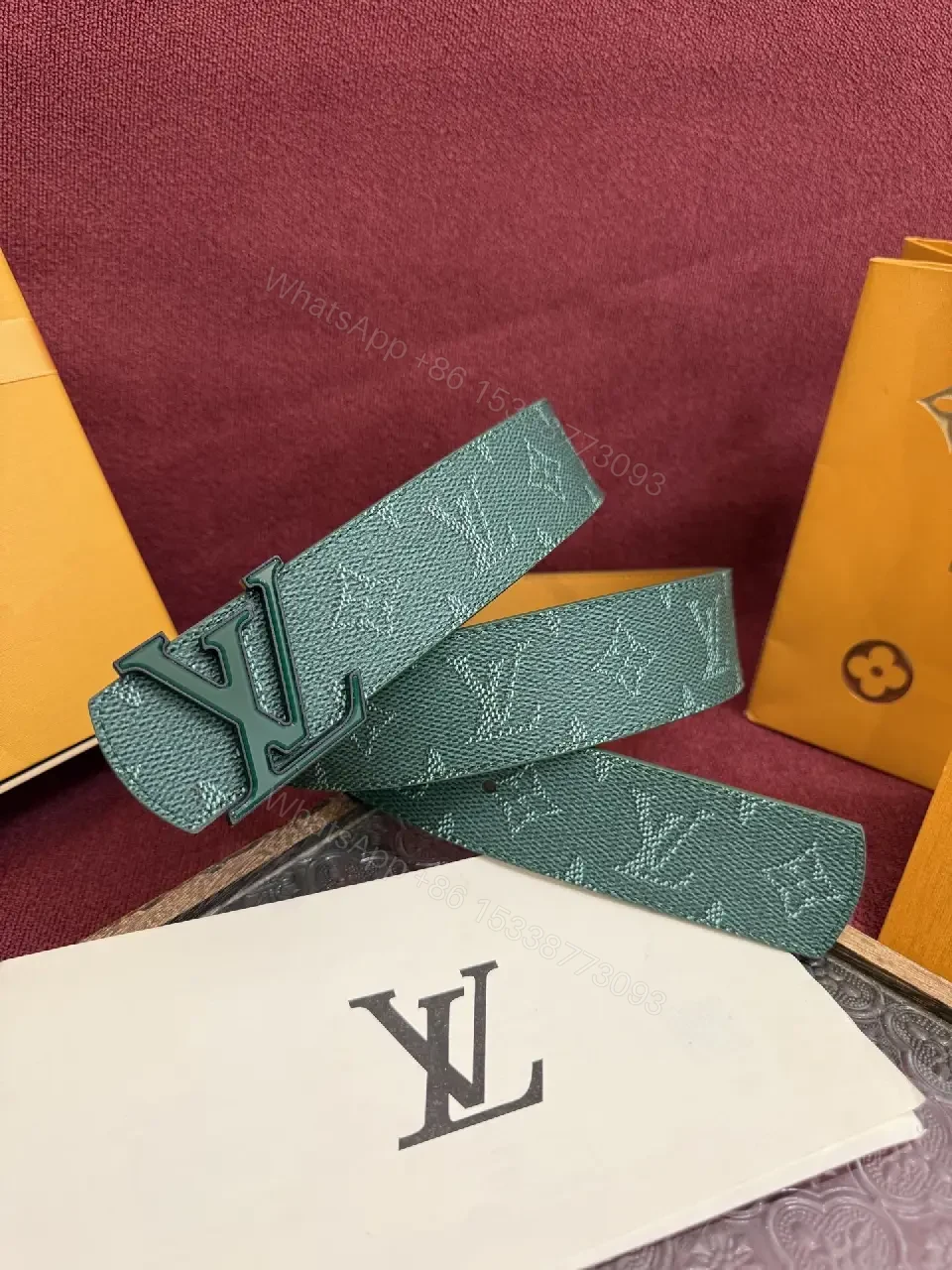 View 3 of Green Textured Leather Belt Bag — Compact Luxury, Signature Hardware