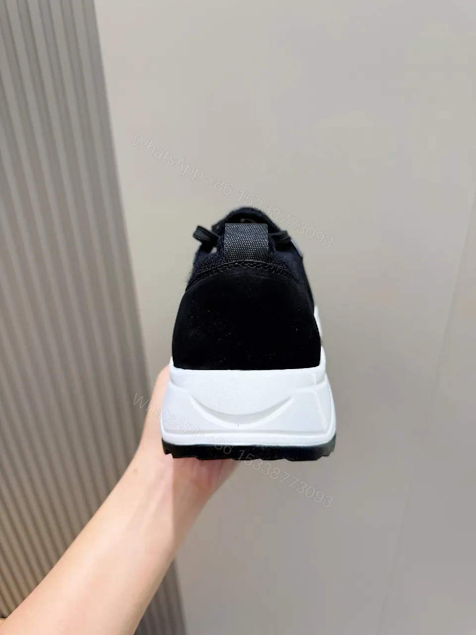 View 6 of Chic Black Textile Sneakers with Subtle Detailing, All-Day Comfort