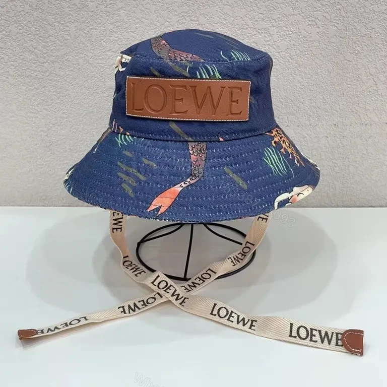 View 4 of Lightweight LOEWE Patterned Bucket Hat - Signature Patch, Breathable Style