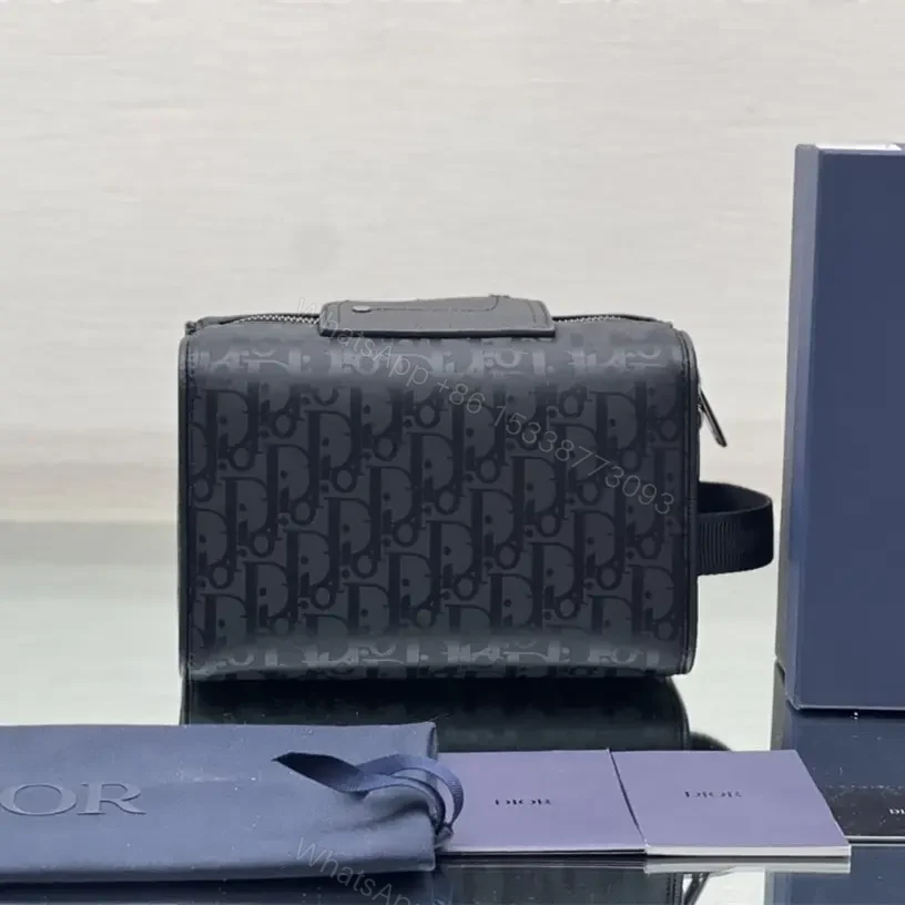 View 2 of 高仿Dior*Lingot系列2ADH00N印花尼龍料化妝收納包黑色免檢版