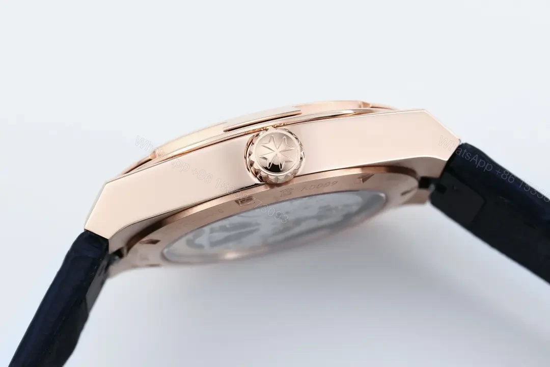 View 5 of 8F Factory Vacheron Constantin Overseas Tourbillon – Rose Gold Case, Blue Dial, Black Leather Strap, Automatic Watch