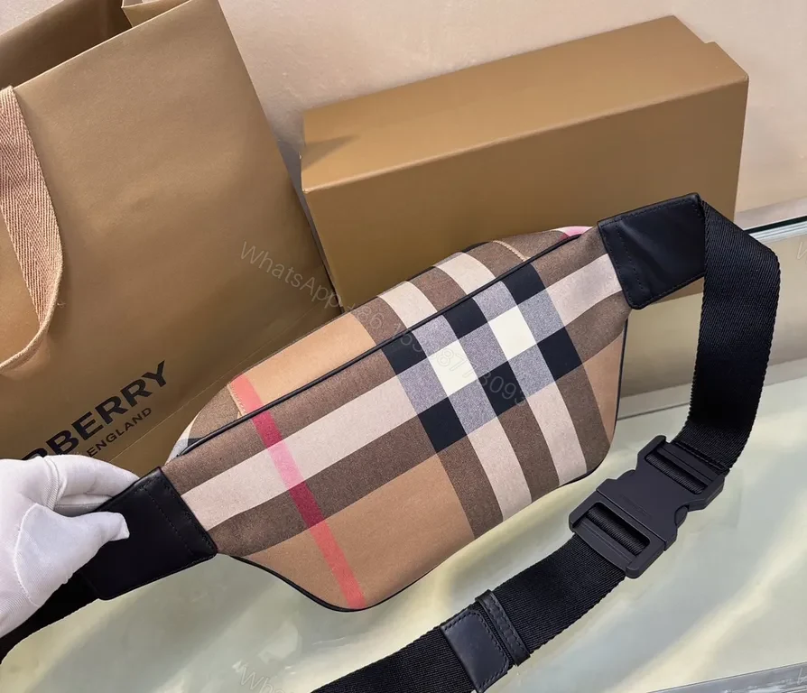 View 3 of Burberry-Style Belt Bag: Signature Plaid, Minimalist Luxury