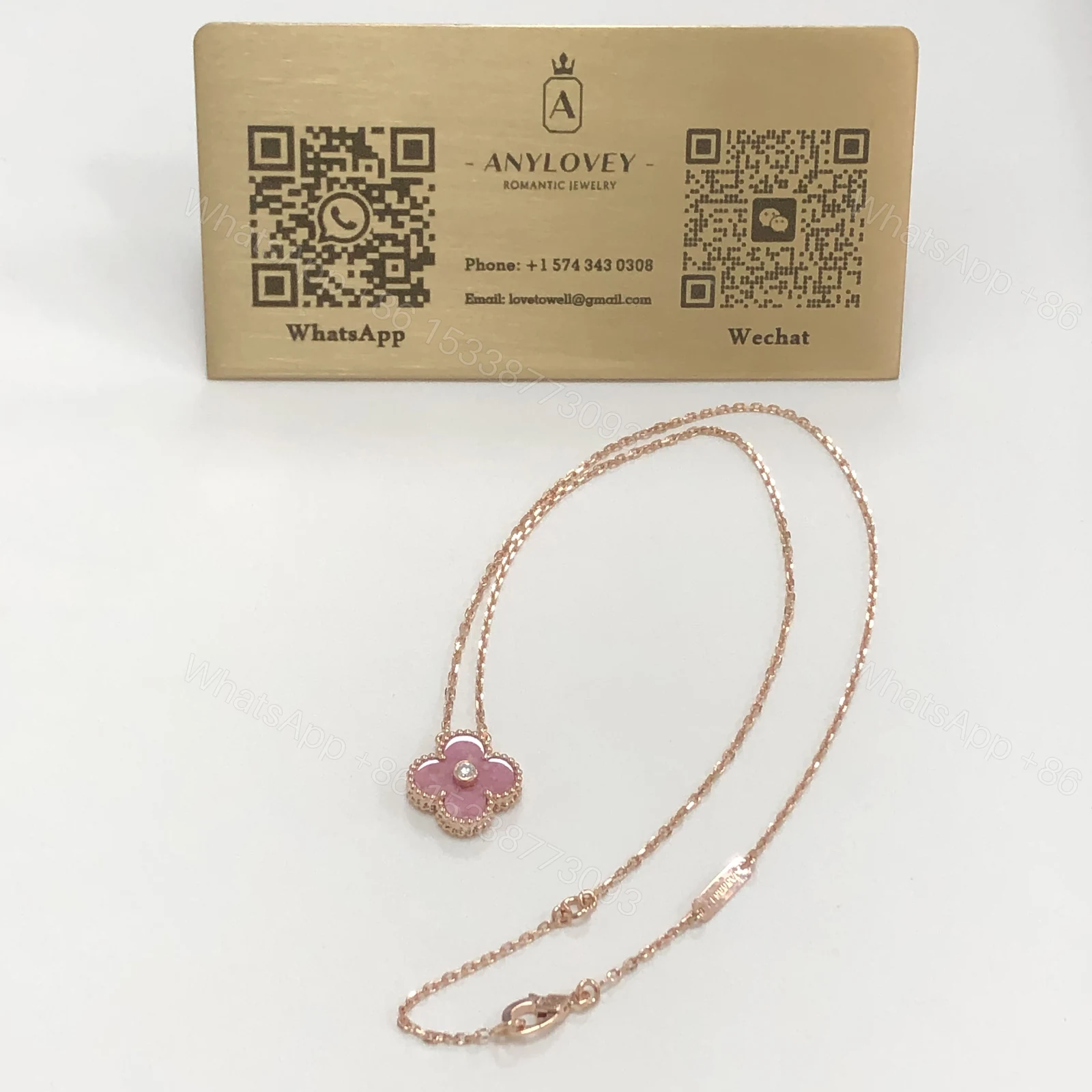 VCA 2021 Holiday Alhambra Pendant Necklace Rhodonite — view 1