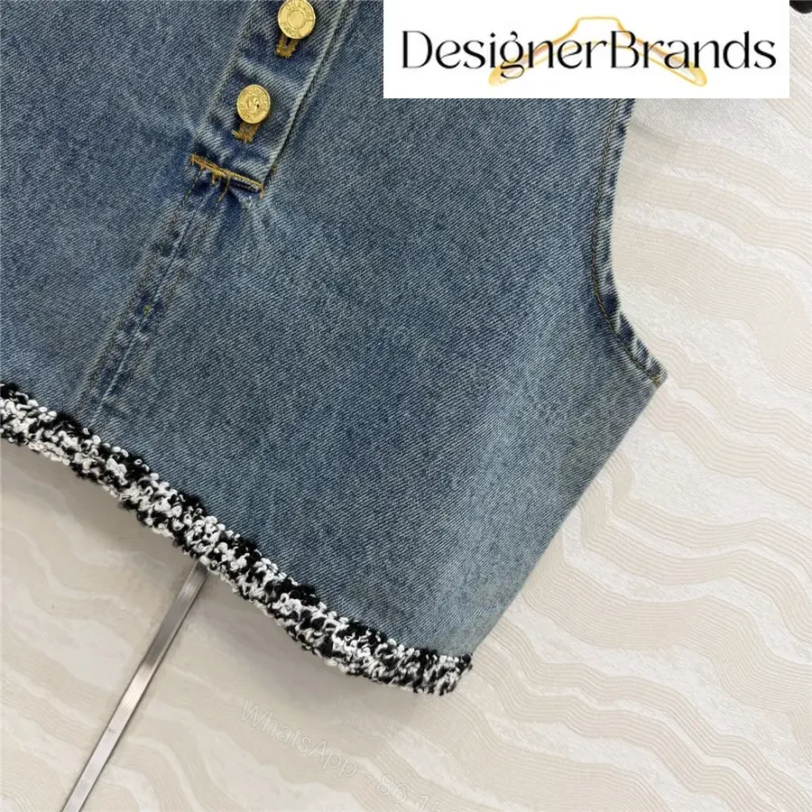 View 6 of Chanel Blue-Gray Sleeveless Denim Vest