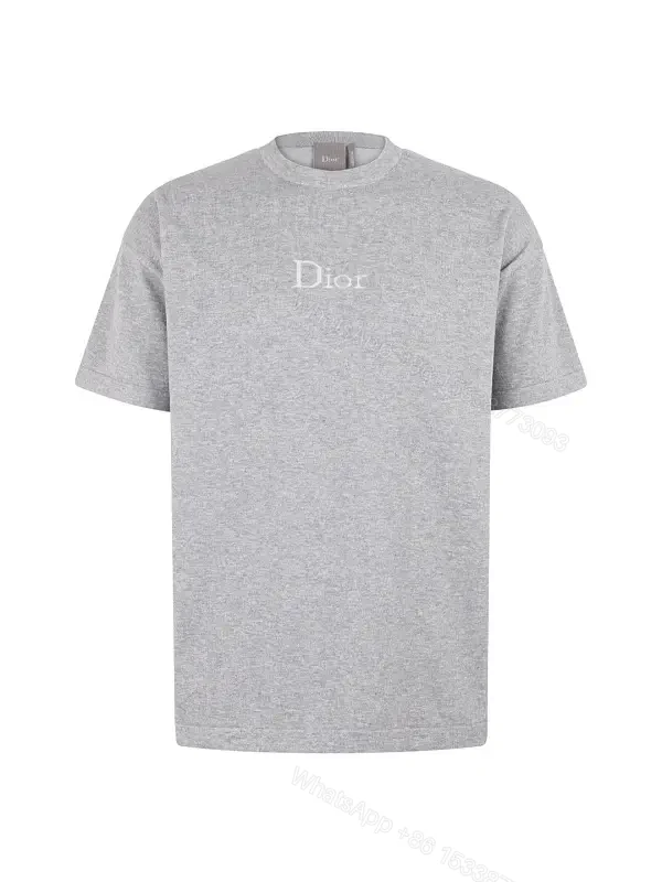 Gray Cottonoversize Dior Logo T-shirt — view 1