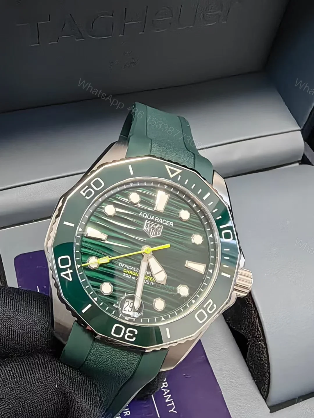 View 4 of TAG Heuer Aquaracer Automatic Mechanical Watch Wave Dial Stainless Steel Bracelet 43MM Premium Edition TAGHEUER-AQUARACER-WAVE-STEEL-AUTO-43