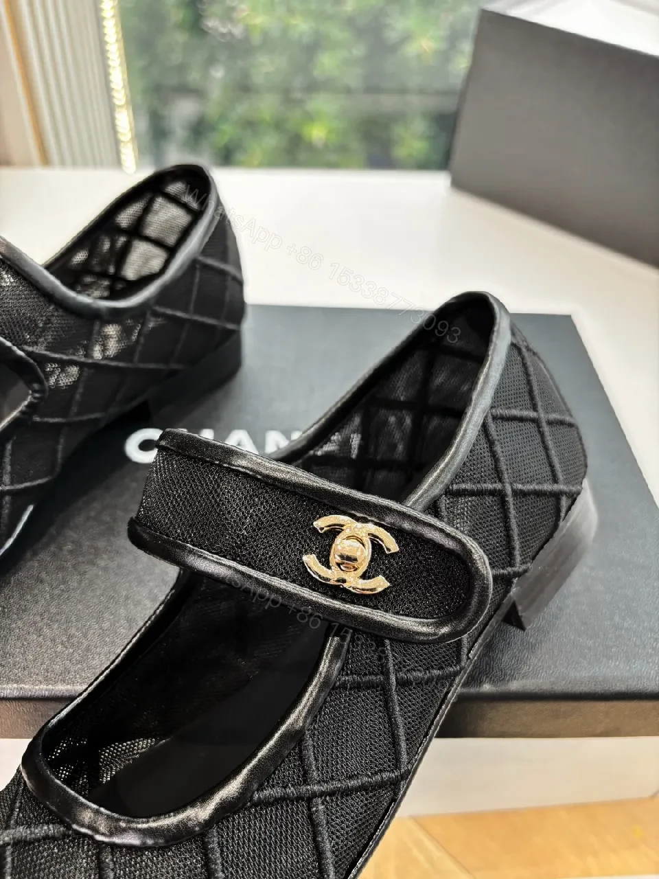 View 7 of Quilted Black Mary Janes - Leather Trim, Signature Hardware, Flat Shoes