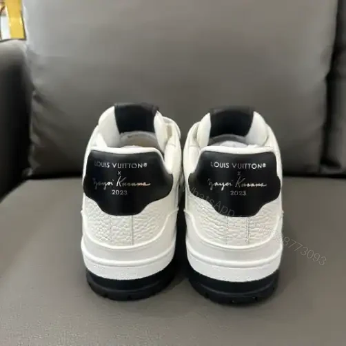 View 6 of LOUIS VUITTON X YAYOI KUSAMA TRAINER CALF LEATHER SNEAKER IN BLACK AND WHITE – LSVT372