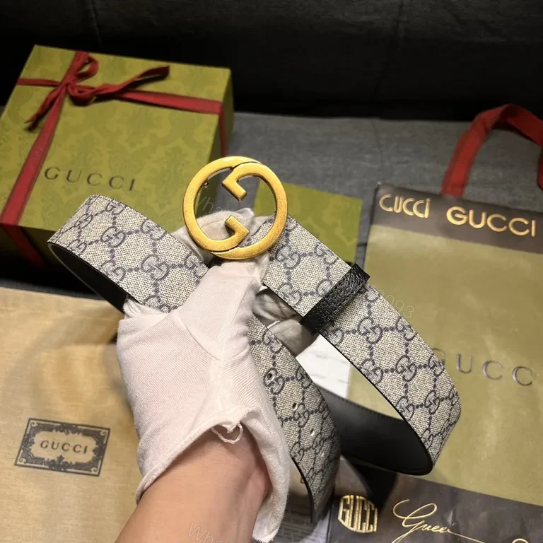 View 8 of Chic G GG Signature Belt: Gold Buckle Luxury Belt