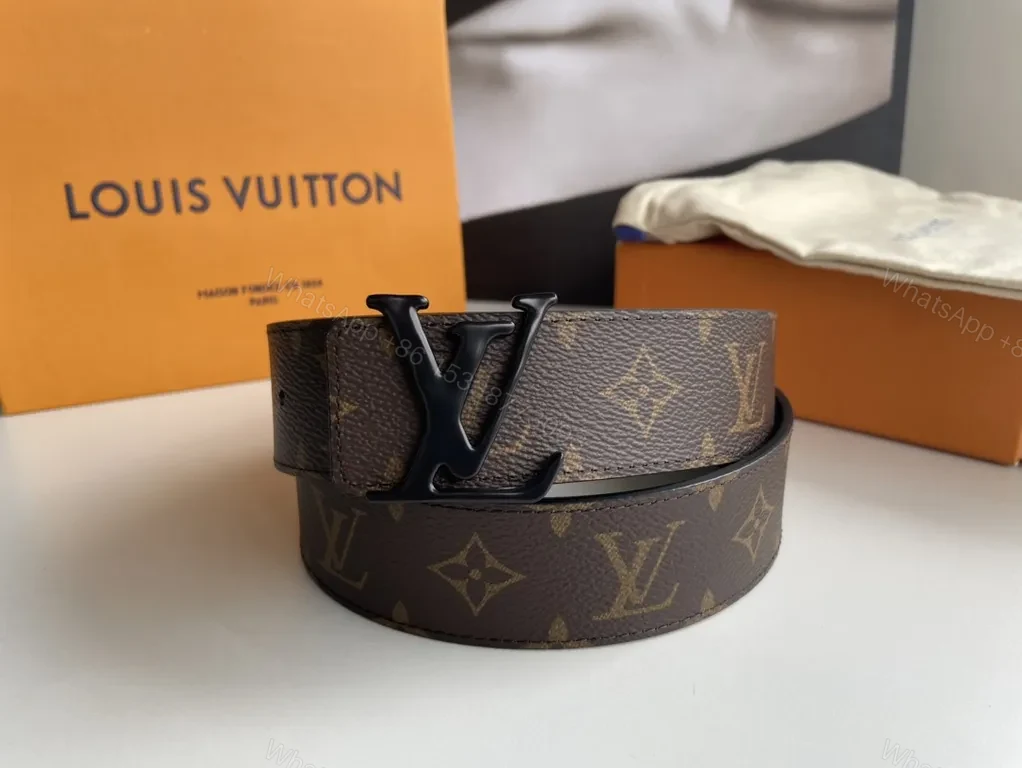 Monogram Belt in Black Buckle - Luxury Canvas Strap Belt — view 1