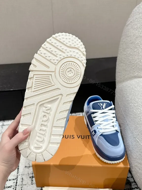 View 2 of Denim-Inspired LV High-Top Sneaker with Comfort