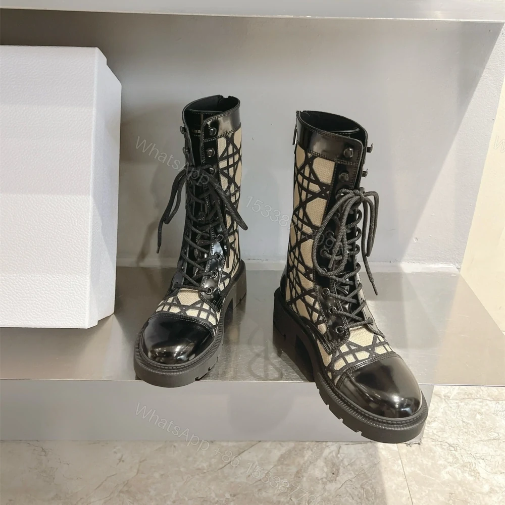 View 3 of 高仿Dior*D-Unit系列KDT135走秀款工裝中筒靴秋冬季卡其免檢版