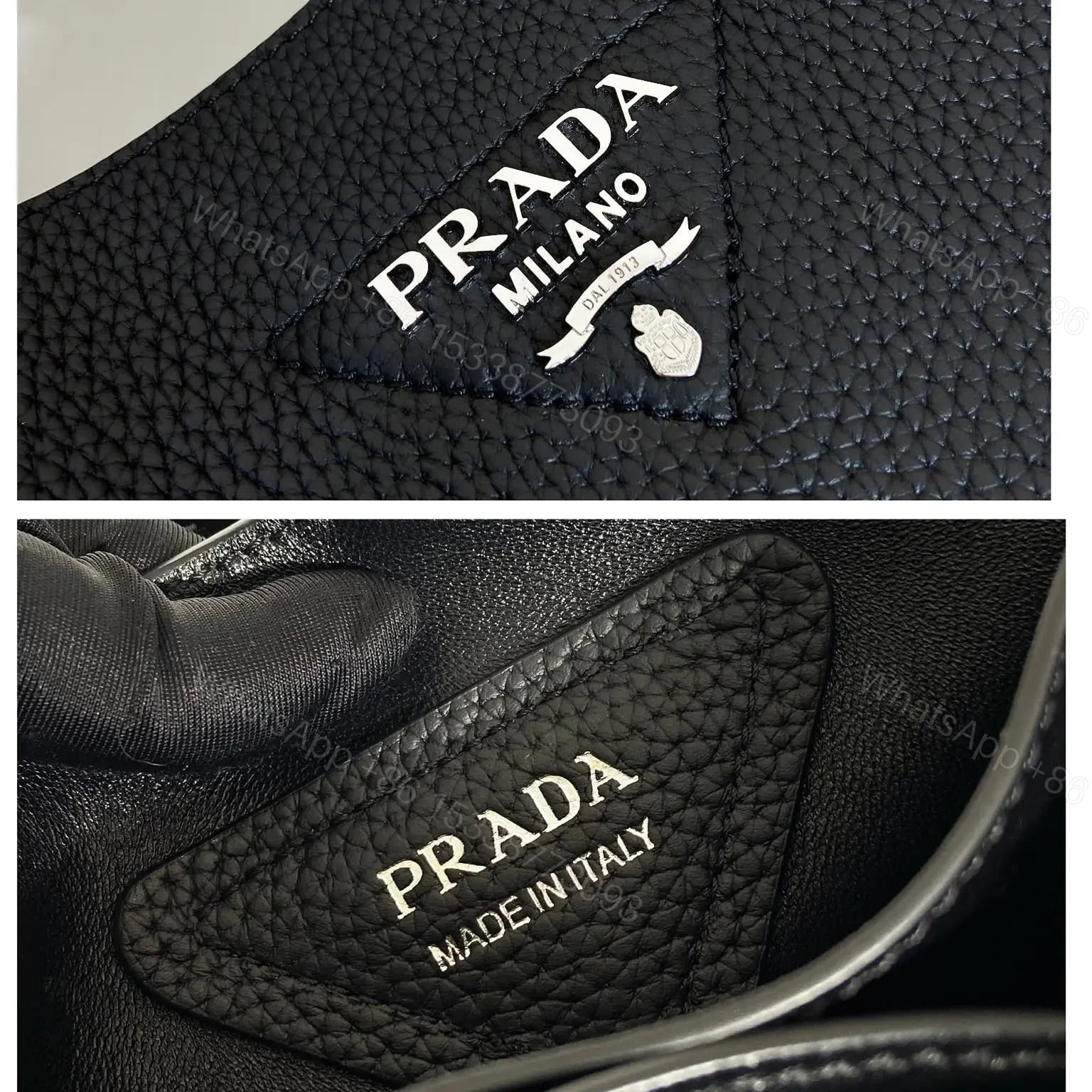 View 9 of 高仿Prada*Tote系列菜籃子1BG338大號黑色免檢版
