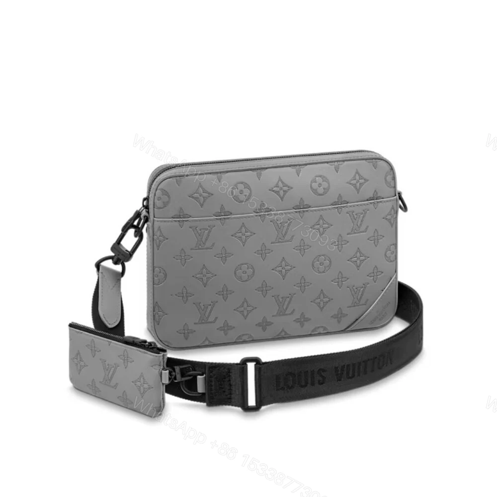 Louis Vuitton Duo Messenger Monogram Shadow Anthracite Gray 26Cm LV M46104 — view 1