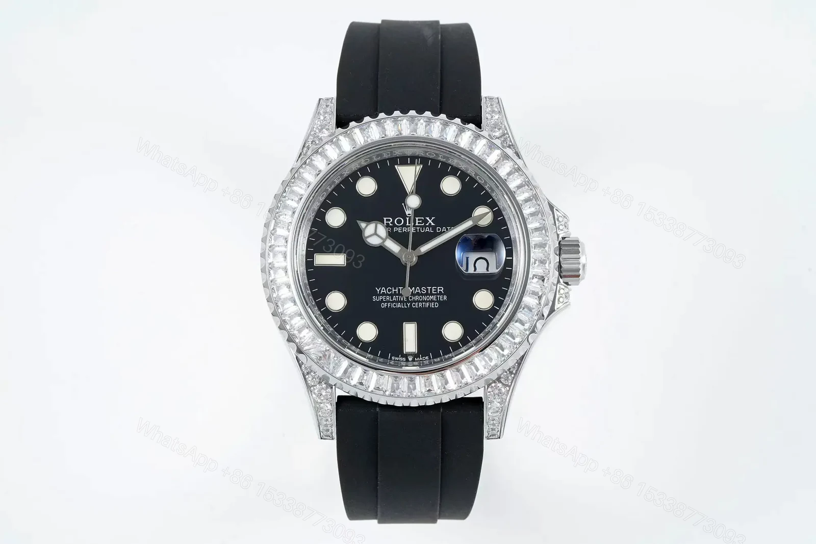 BT Factory Clean Factory Rolex Yacht-Master Black Dial Diamond Bezel — view 1