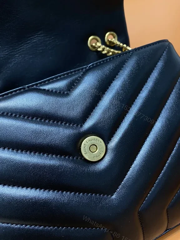 View 6 of Chic Quilted Leather Shoulder Bag with Gold Chain - YSL-Inspired Luxury Crossbody