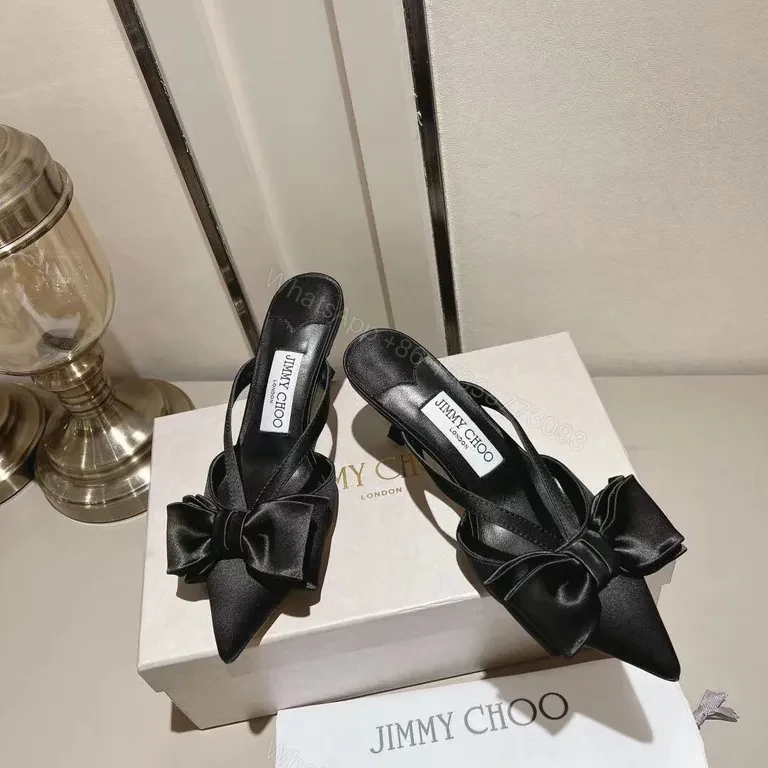 View 2 of Chic Satin Bow Mules: Luxury Open-Back Slingshot Heel
