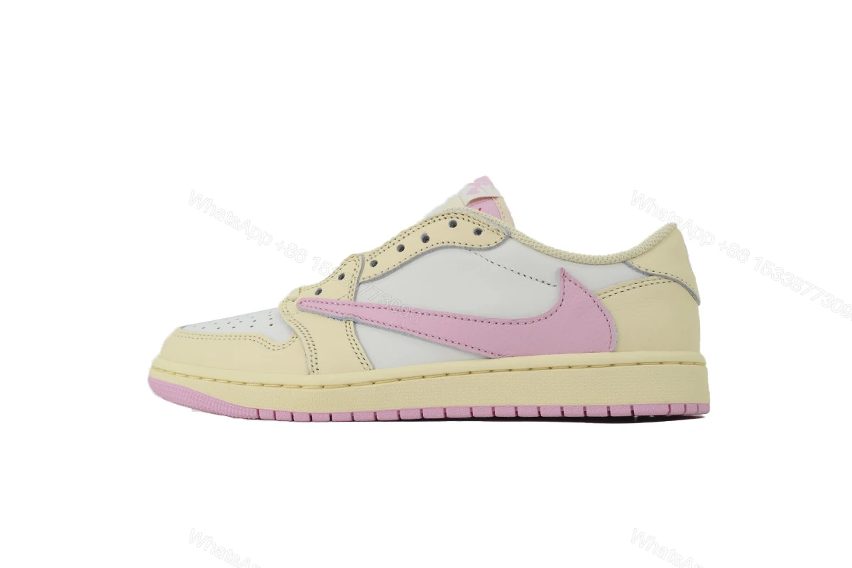 View 10 of Travis Scott x Air Jordan 1 Retro Low OG 'Muslin Pink' IQ7604-100