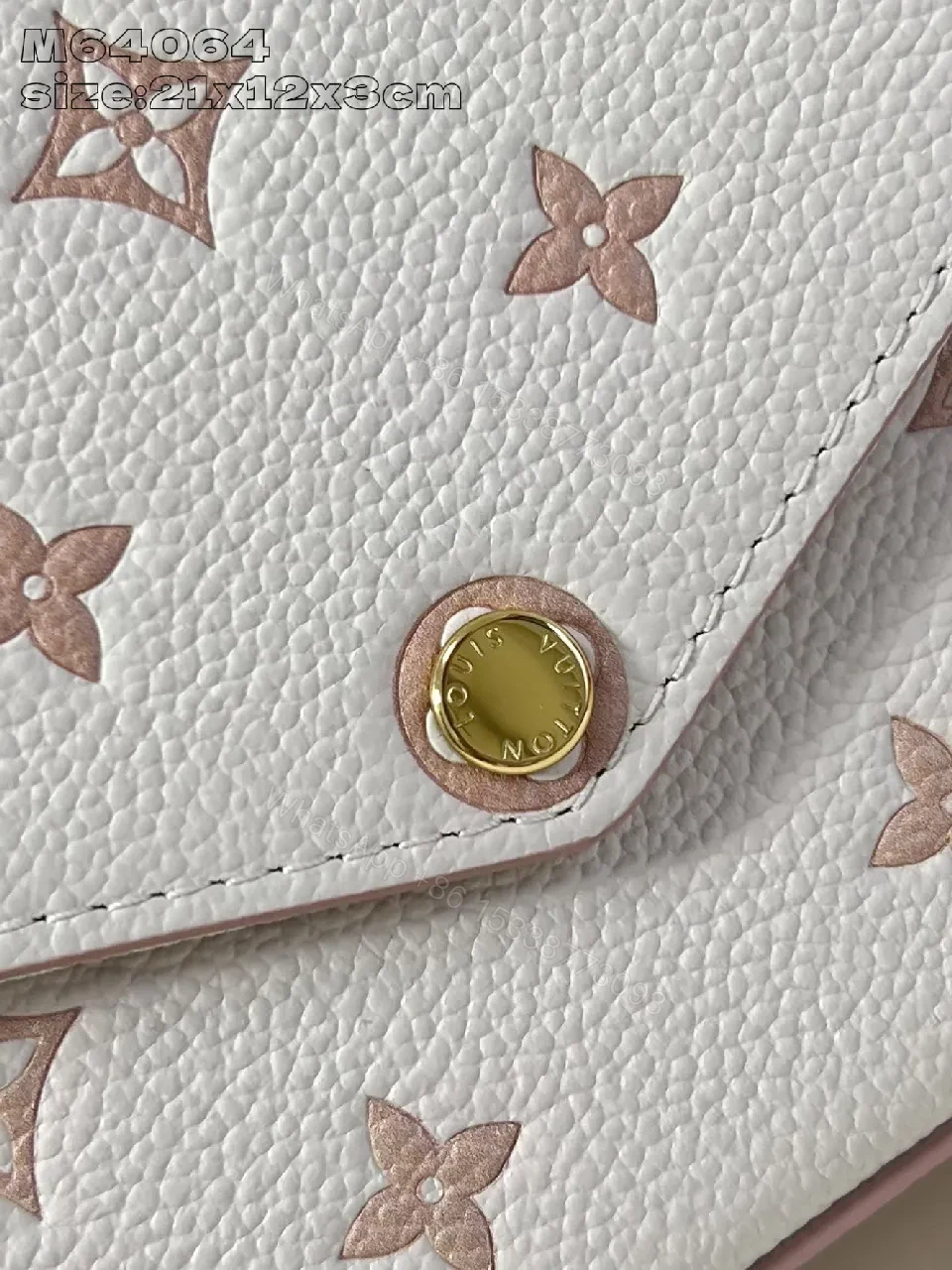 View 2 of White Calfskin Wallet-on-Chain: Monogram Luxe Stitching