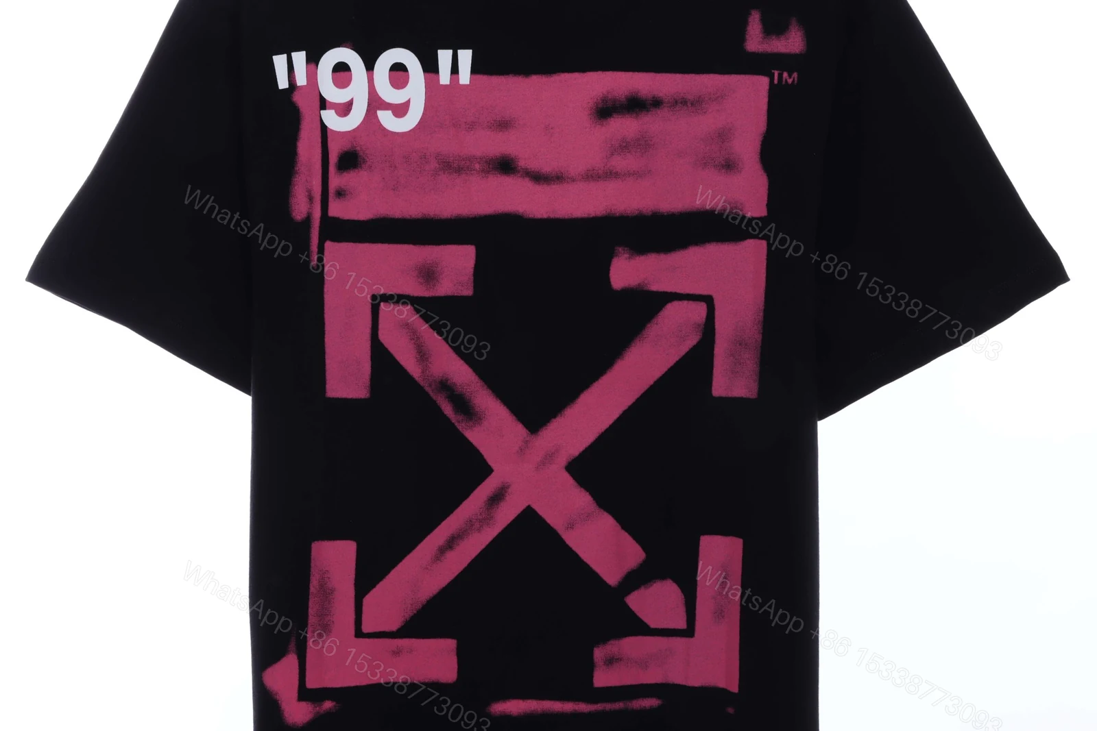 View 3 of Off-White Graffiti Pink Arrow Black T-Shirt
