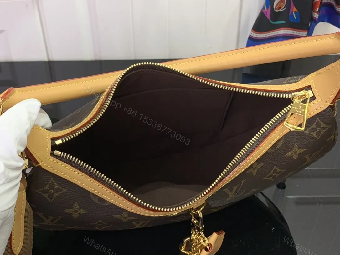 View 5 of Rose Gold Hardware Crescent Bag: Monogram-Canvas Crossbody
