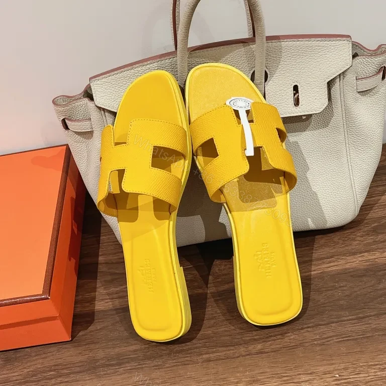 View 3 of Yellow Hermes-Style Sandals: Luxury Everyday Comfort