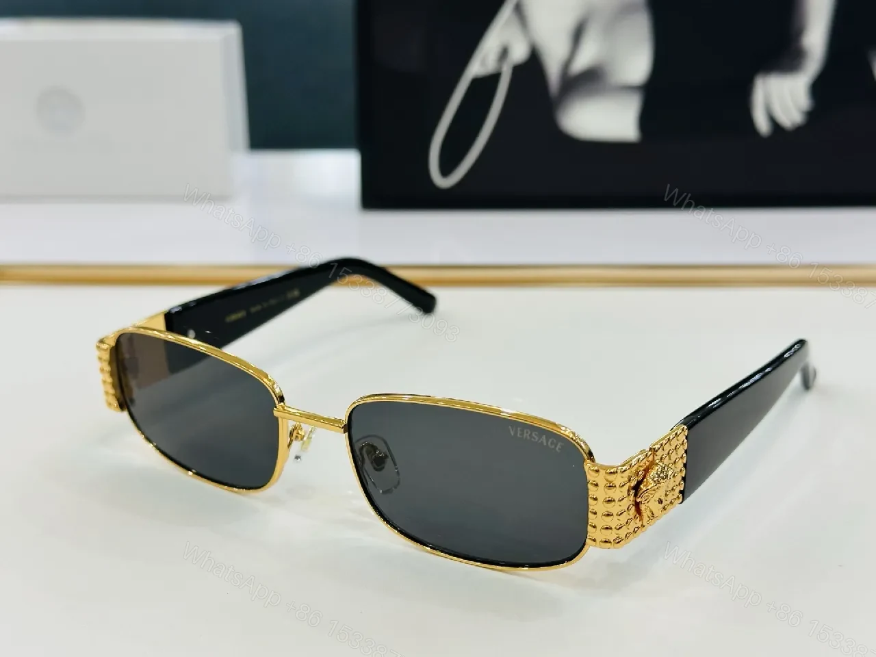 View 5 of Bold Rim Sunglasses: Luxe Metal Frames with Studded Detailing