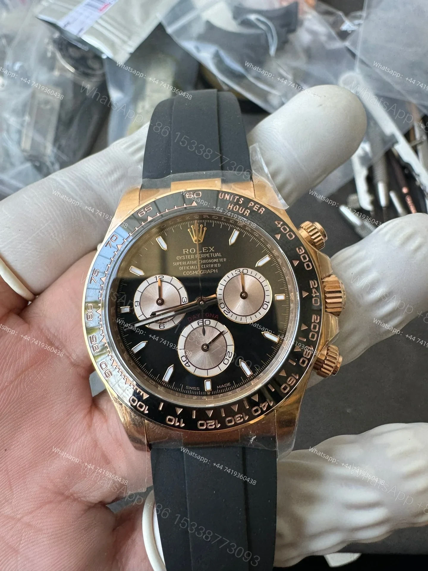 View 6 of Rolex Super Clone Daytona M126515LN-0002 Rose Gold Black Dial 4131 Movement