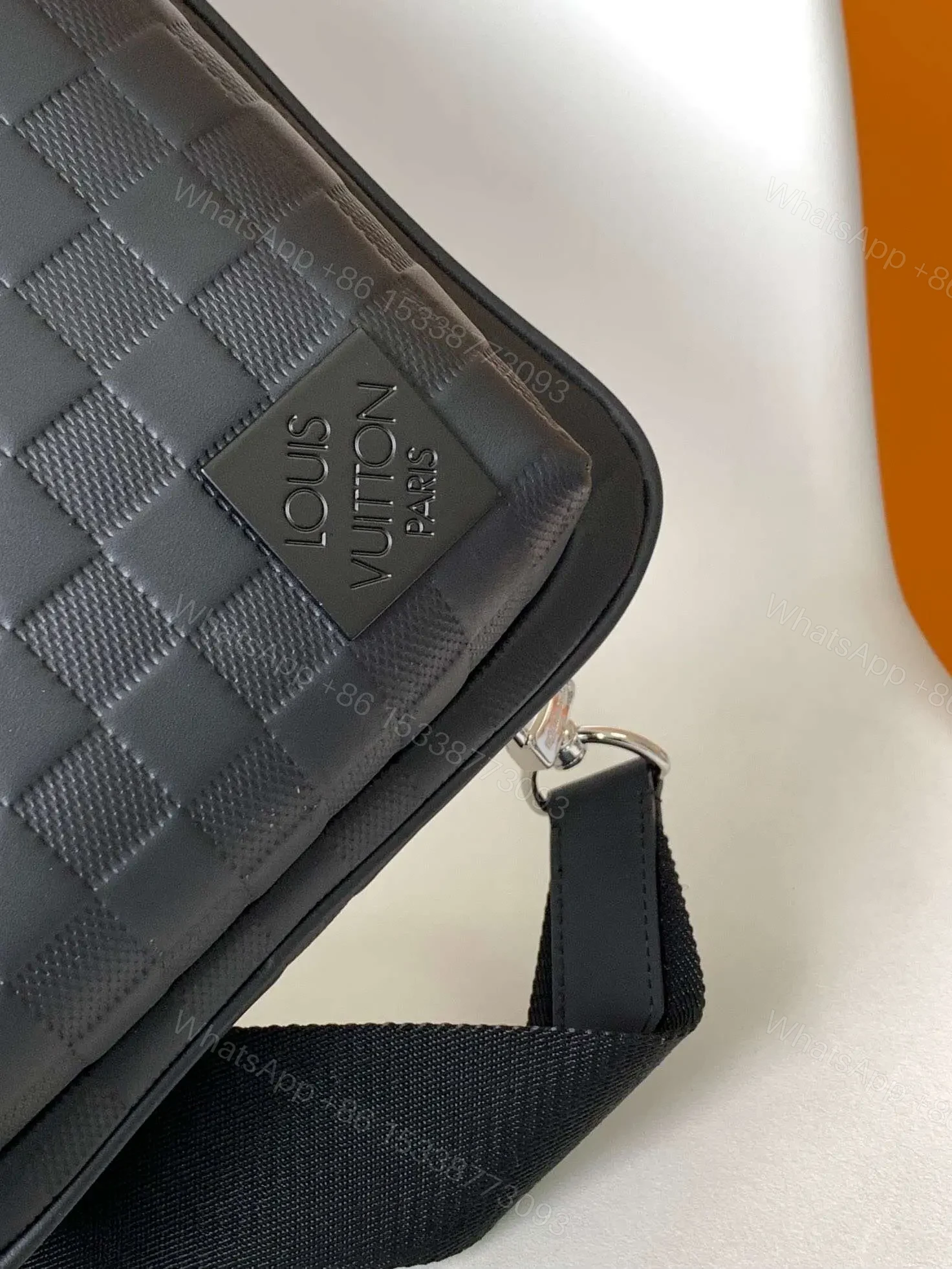 View 2 of Louis Vuitton LV Avenue Men’s Bag Like Auth Checkerboard Pattern Black 20x31x7cm