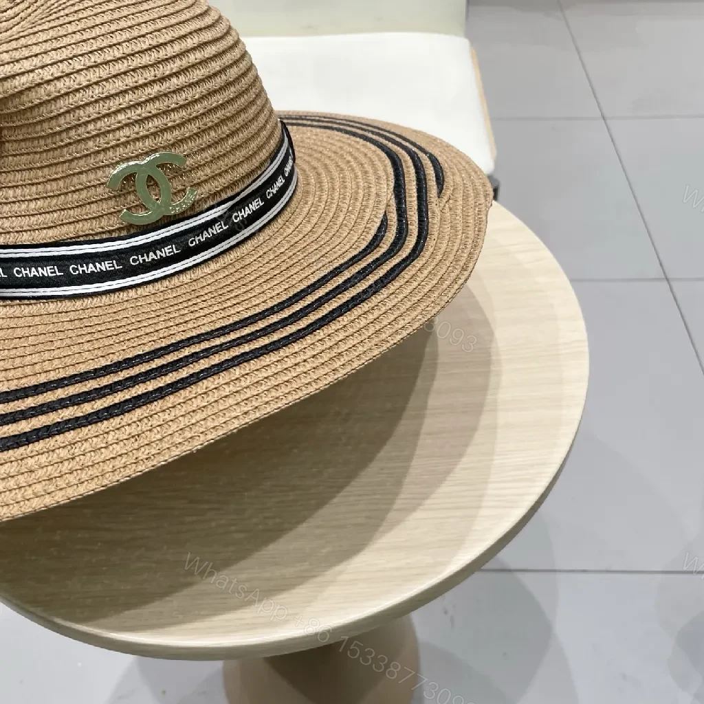View 7 of Woven Straw Wide-Brim Hat with Luxe Band