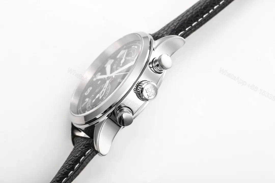 View 7 of Patek Philippe 5924G Multi Function Watch Black Dial Italian Leather Strap 42mm Stainless Steel Case