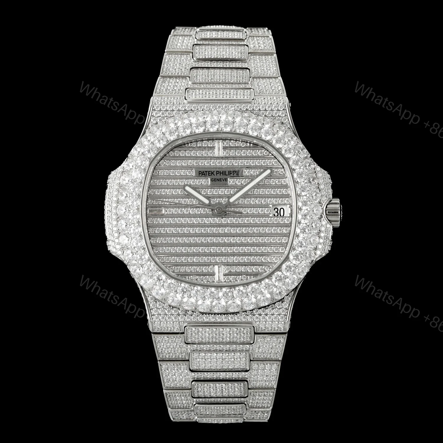 Patek Philippe Nautilus 5711 BD1 Full Diamond Pavé Luxury Watch 40mm Edition AMG-PP-BD1-5711-2600-LUXURY — view 1