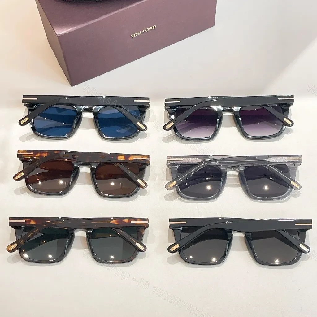 View 3 of Tortoiseshell Acetate Square Sunglasses with Gold Accents