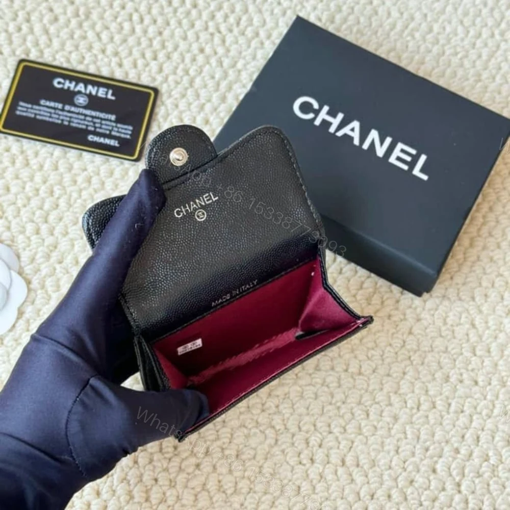View 4 of Chanel Classic Card Holder Grain Black With Silver Hardware 11Cm AP0214 Y01588 C3906