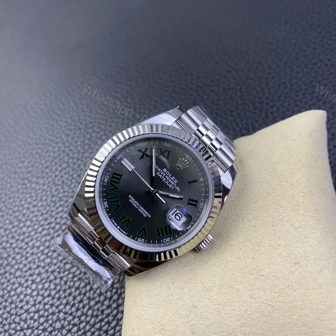View 6 of Rolex Datejust 41 Stainless Steel Fluted Slate – Roman Jubilee 126334-0022