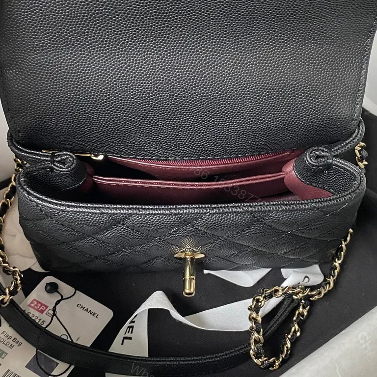 View 5 of Black Quilted Calfskin Handbag â€” Chanel-Inspired, Gold Hardware, Everyday Luxury