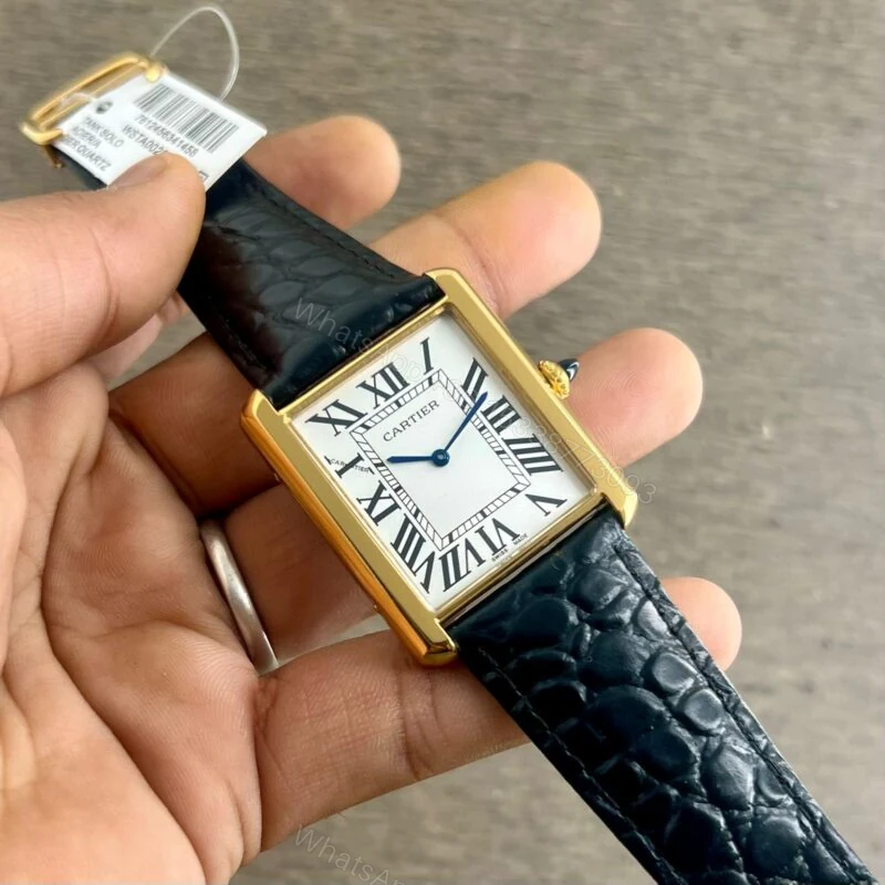 Cartier Tank Louis Quartz Gold 24x31mm Crocodile Skin — view 1