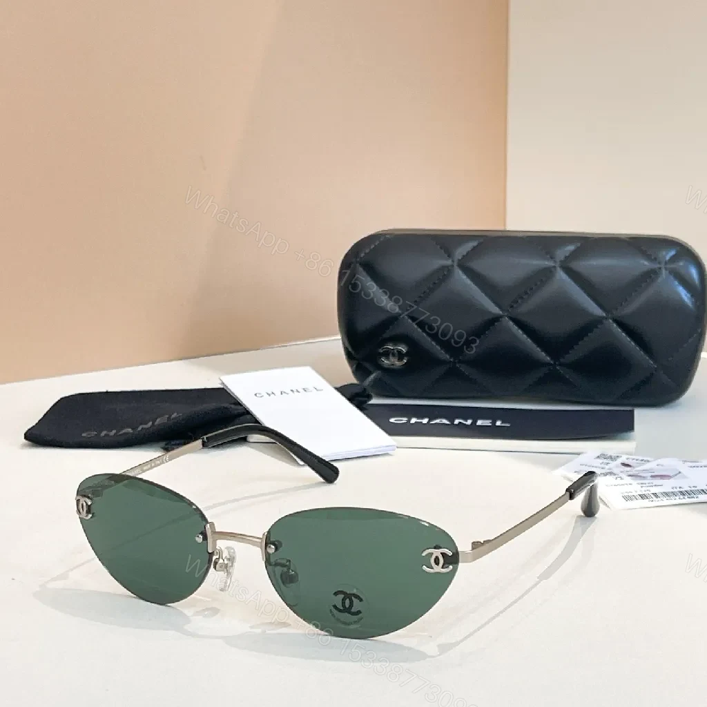 View 2 of Amber Titanium Rimless Shield Sunglasses: Lightweight Luxe