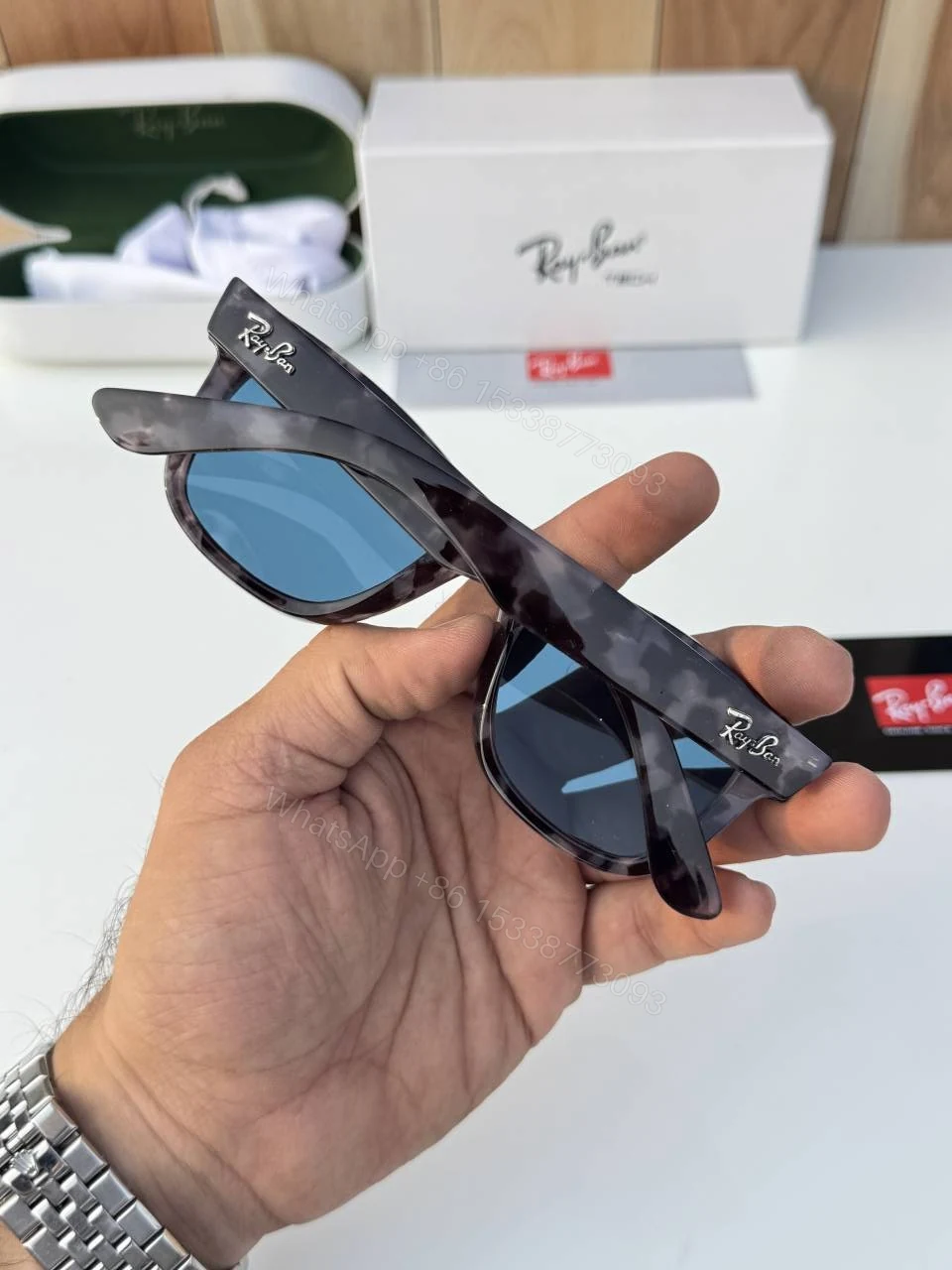 View 4 of First Copy RayBan 0502 Tiger Blue Sunglasses