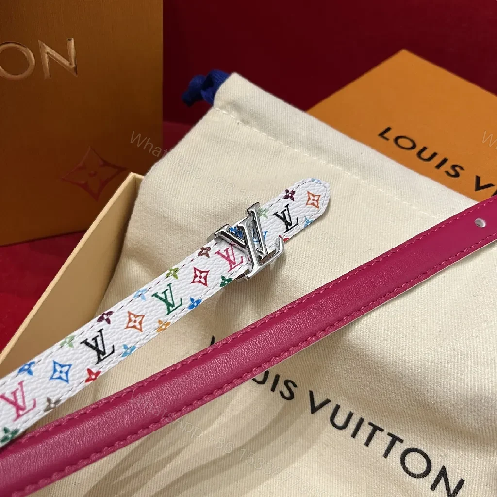 View 4 of Colorful Monogram Rainbow Belt — Luxury Coated Canvas Belt