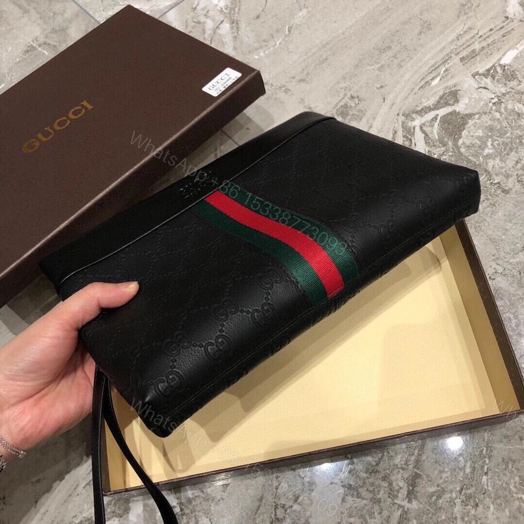 View 3 of GUCCI GG SUPREME WEB CLUTCH