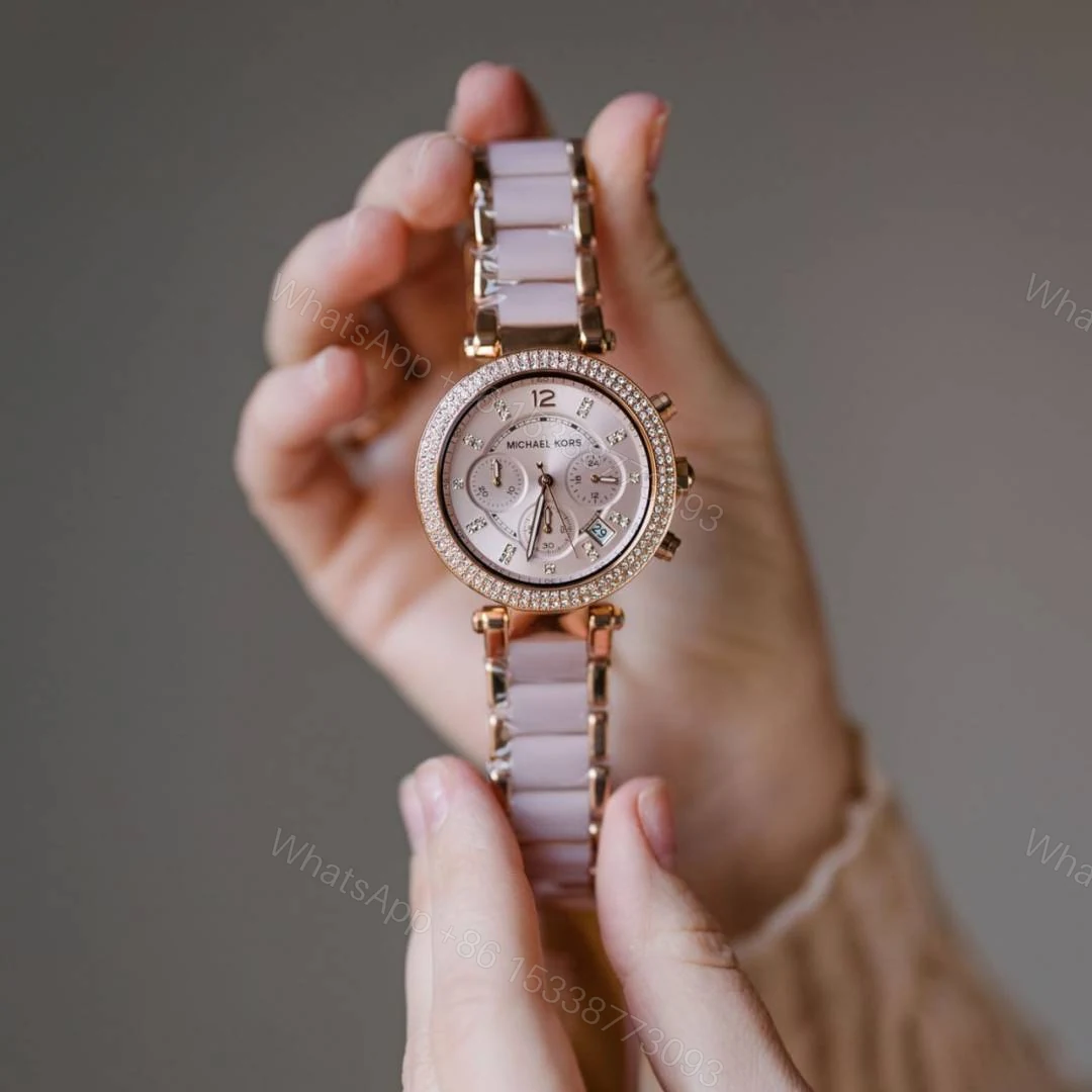 View 4 of First Copy Michael Kors Parker Semi Japan Watch For Women Rose Gold