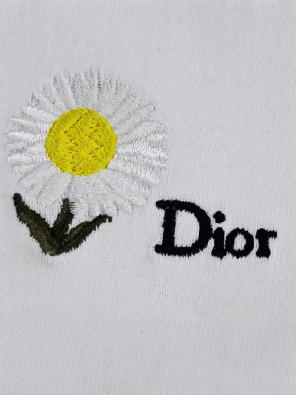 View 7 of Minimalist Luxe Tee: White Cotton, Delicate Embroidery, Everyday Chic