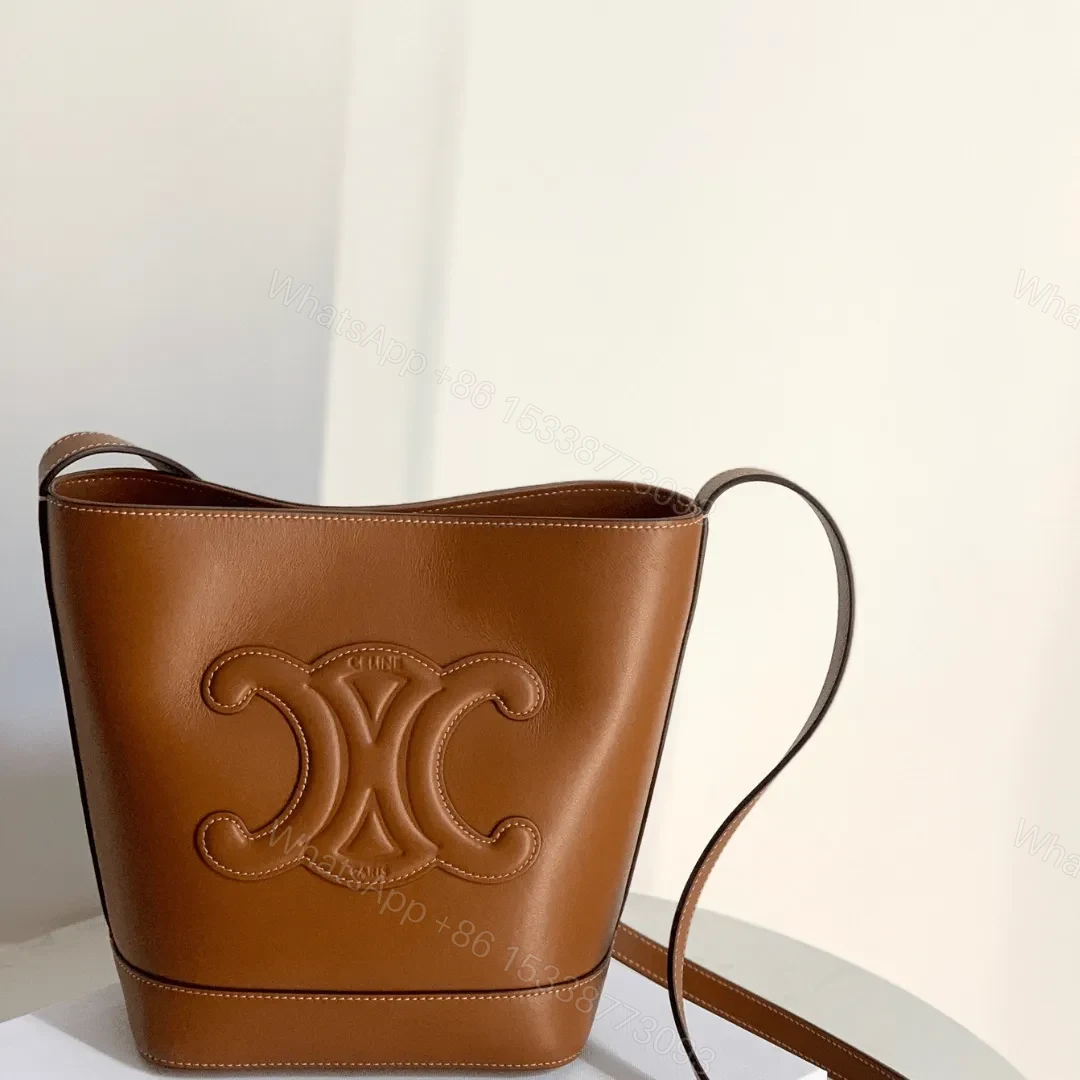Celine Small Bucket Cuir Triomphe Brown Bucket Handbag 30x22x12cm — view 1